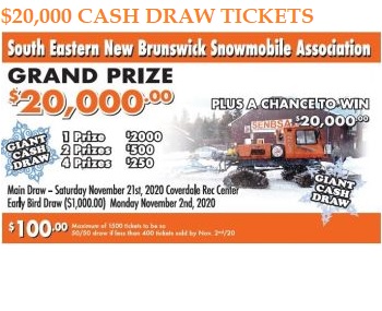 2020 SENBSA Cash Draw Tickets